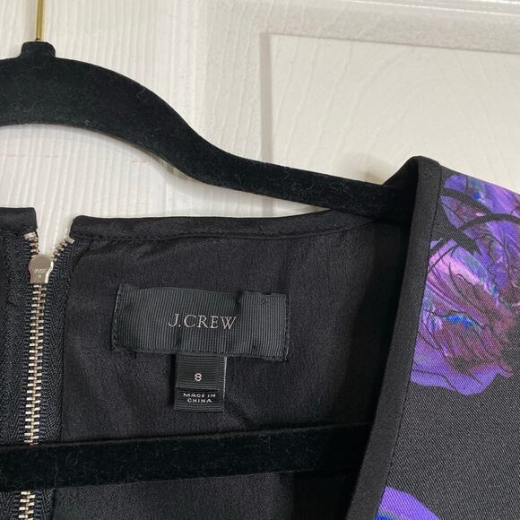 J CREW Violet Poppy A Line Brocade Dress Size 8 E4196 Party Cocktail Floral - Picture 5 of 8